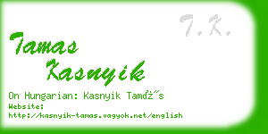 tamas kasnyik business card